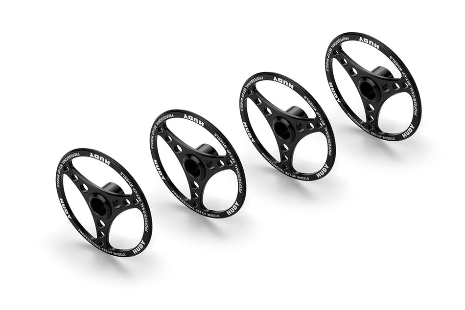 HUDY Roues de réglage alu pour Piste 1/8 (4) (108070)