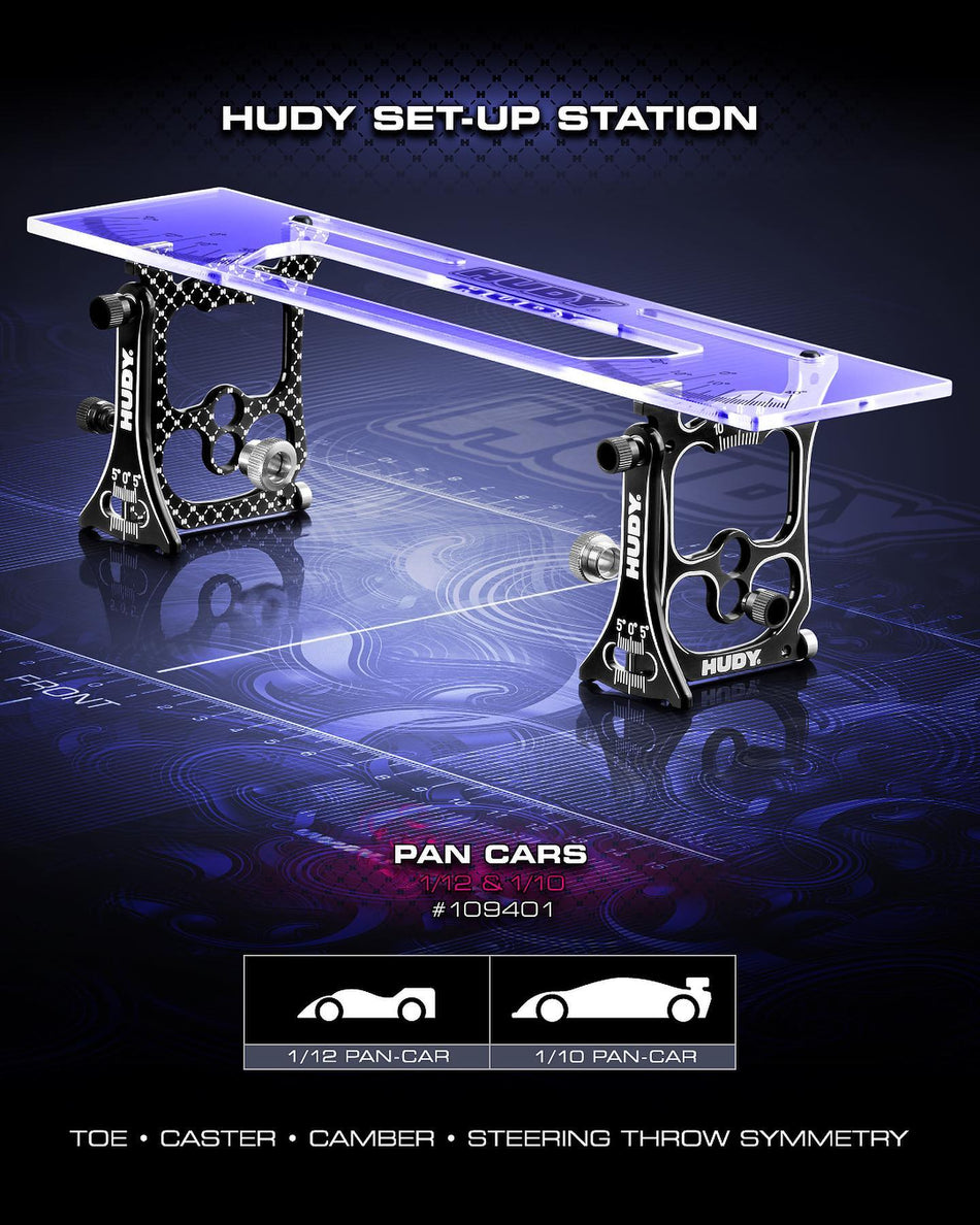 HUDY Banc de réglage Pan Cars 1/10 et 1/12 -V2 (109401)