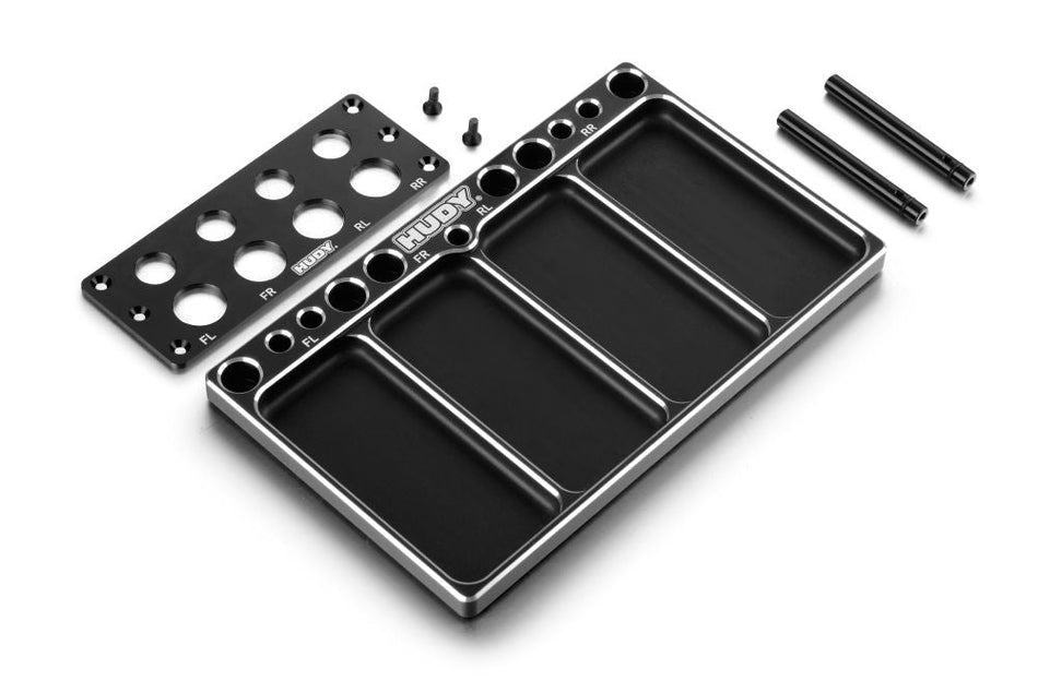 Plateau alu Hudy diffs et amortisseurs voitures piste (109800)