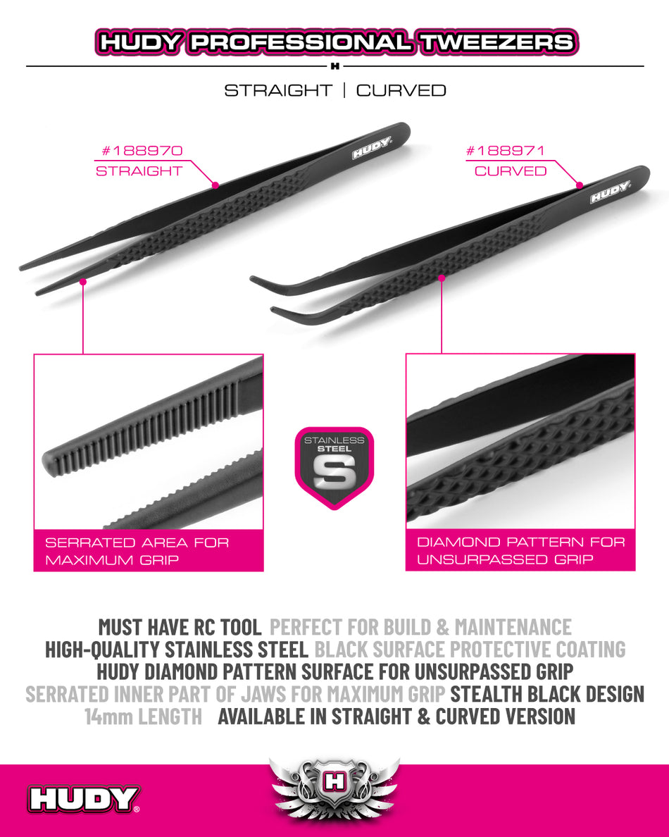 HUDY Pince de précision courbée 188971