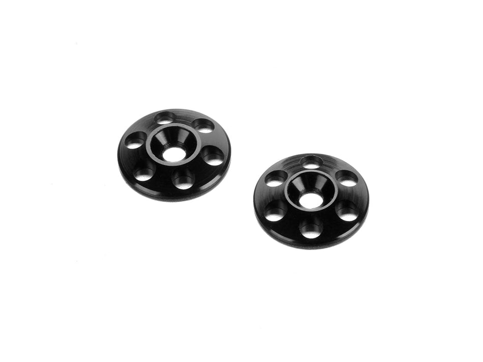 HUDY Rondelles d'aileron alu noires (2) (293561-K)