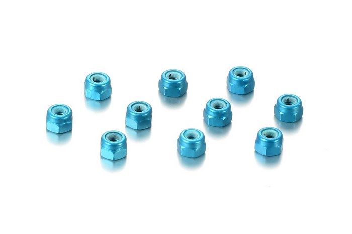 HUDY Ecrous alu 3mm Bleu (10) 296530-B