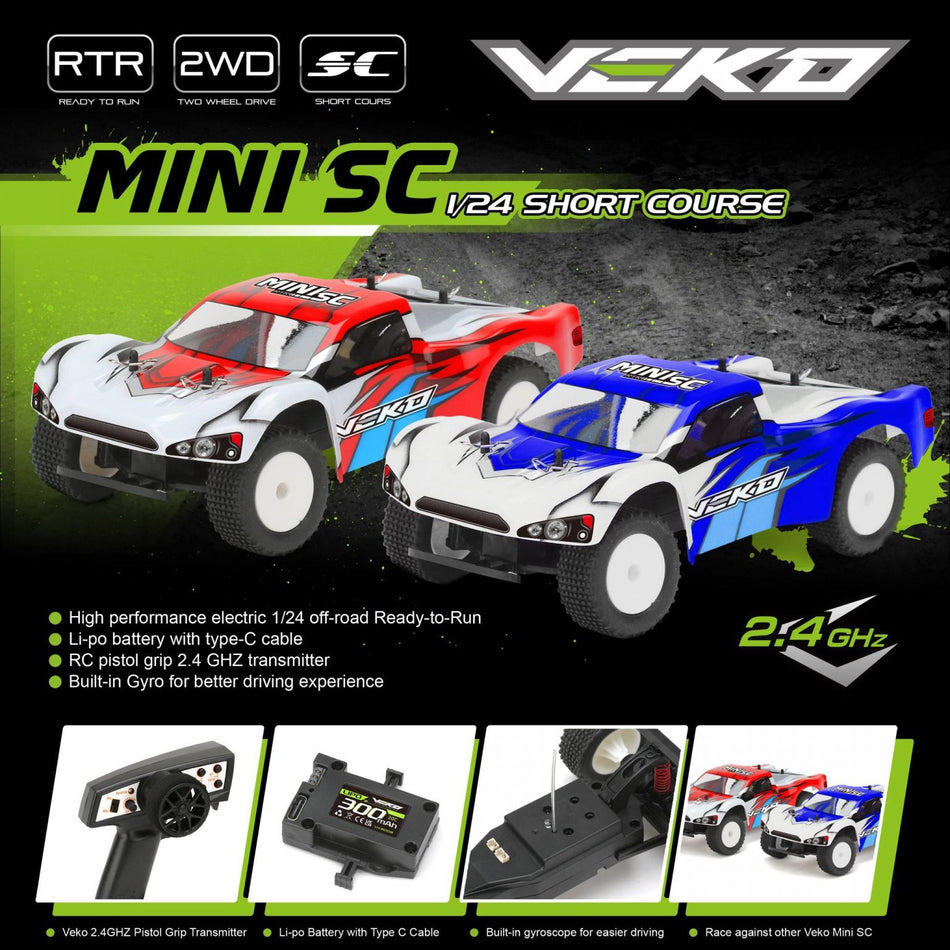 Short course mini 1/24 RTR Veko Bleu