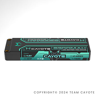 CAYOTE Racing Shorty 6300mAh 7.6V 2S 145C HV LiPo (5mm, 226g)