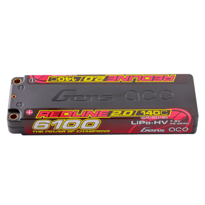 Gens ace Redline 2.0 Series 6100mAh 7.6V 2S 140C HV LiPo (5mm, 226g)