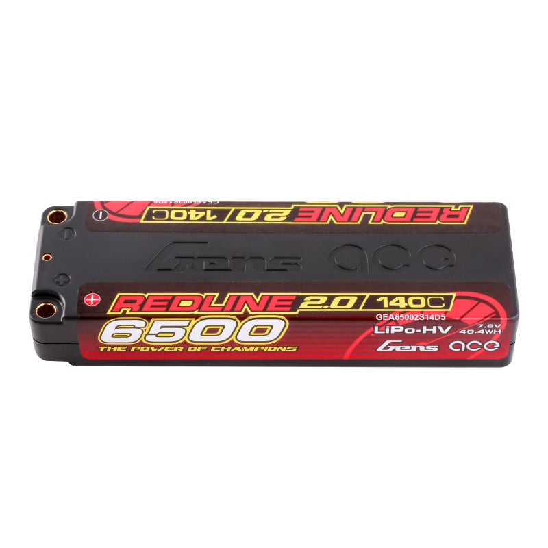 Gens ace Redline 2.0 Series 6500mAh 7.6V 2S 140C HV LiPo (5mm, 264g)