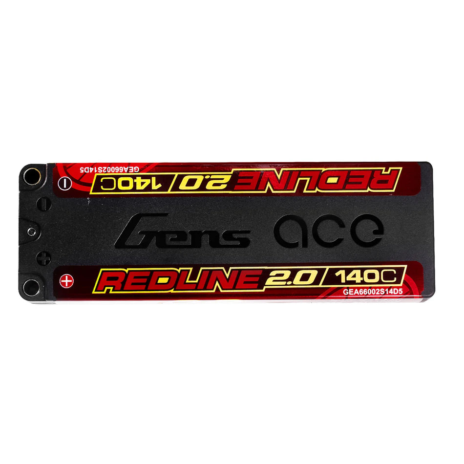Gens ace Redline 2.0 Series 6600mAh 7.6V 2S 140C HV LiPo (5mm, 245g)