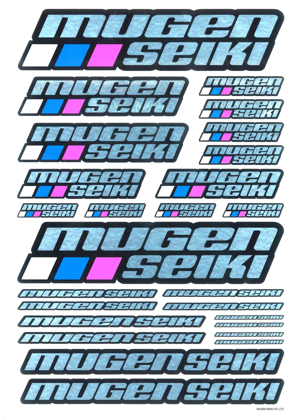 Mugen PLANCHE AUTOCOLLANT MUGEN (12) NEW METALLIQUE P0403