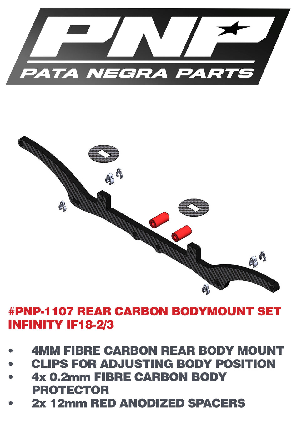 PNP REAR CARBON BODYMOUNT SET INFINITY IF18-2/3 1107