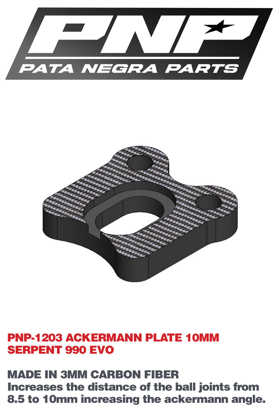 PNP ACKERMANN PLATE 10mm SERPENT S990/EVO 1203