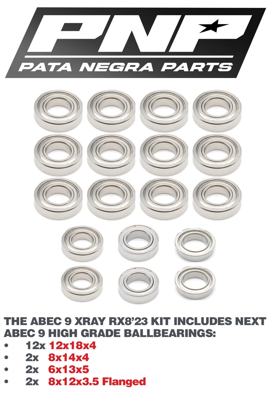 PNP ABEC 9 TRANSMISSION KIT XRAY RX8'23 2115