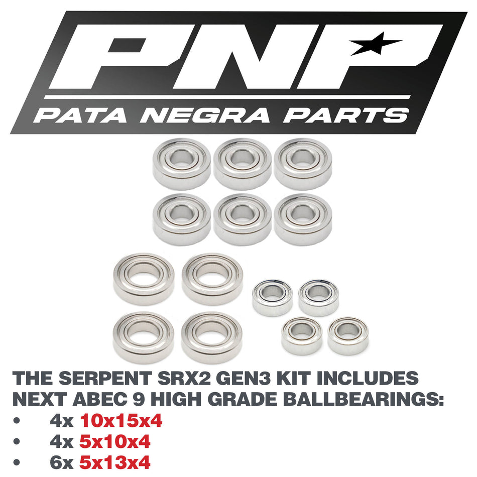 PNP ABEC 9 TRANSMISSION KIT SERPENT SRX2 GEN3 TEAM 2120
