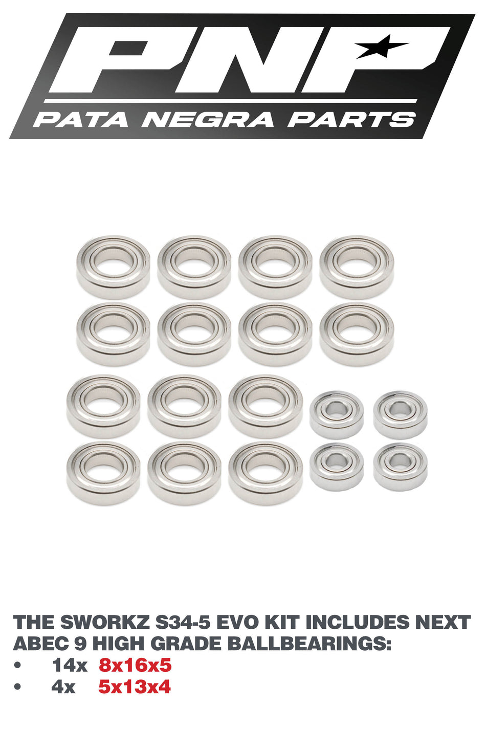 PNP ABEC9 TRANSMISSION KIT SWORZK S34-4-EVO NITRO/ECO 2130