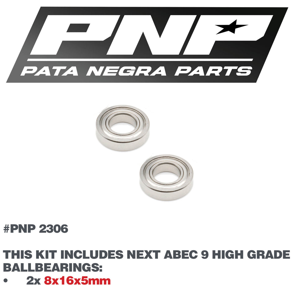 PNP ABEC 9 BALLBEARINGS 2X 8x16x5mm 2306