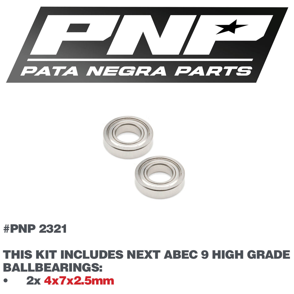 PNP ABEC9 BALLBEARING 2X  4x7x2.5mm 2321