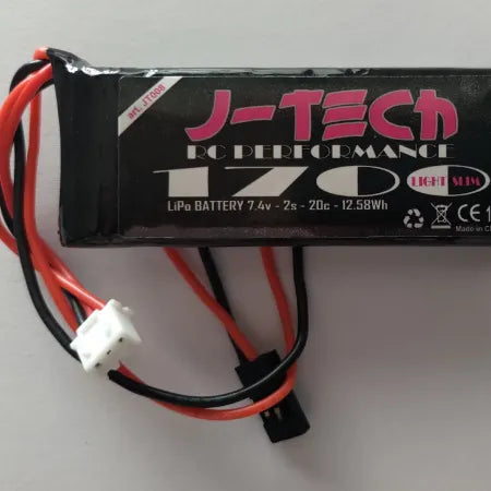 J-TECH BATTERIE LiPo "LIGHT SLIM" 1700 mAh - 7,4v - 2s (Plug JR 200 mm)